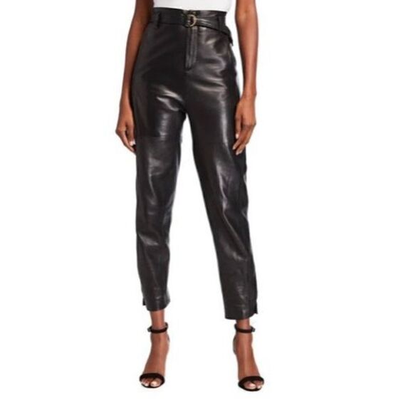 St. John Soft Black Leather Made in Italy NWT Size 8 - Picture 1 of 11